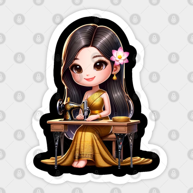 Khmer seamstress Sticker by KhmeRootz